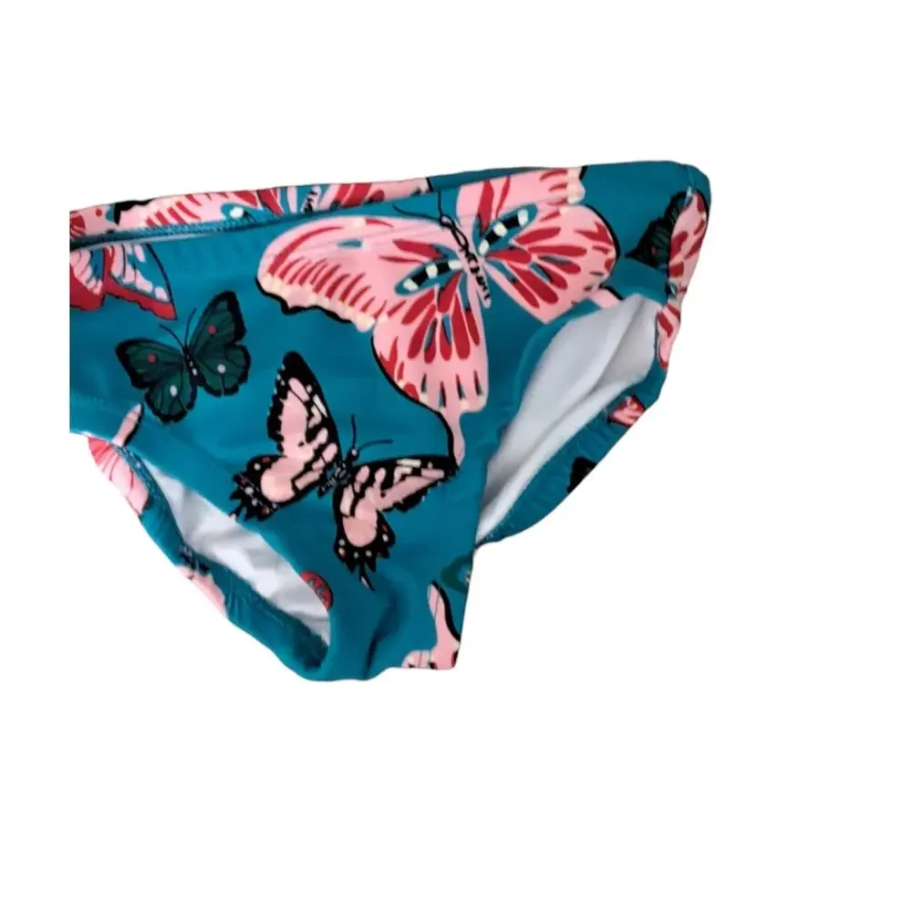 Hanna Andersson Girls Blue Butterfly 2 Piece Tankini Swim Set Size 2T 85 CM